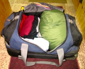 Sleeping Bag a necessity in the duffel backpack! 